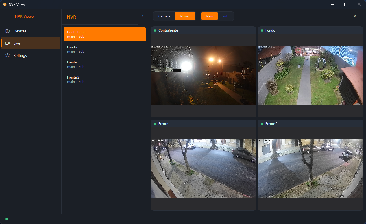 NVR Viewer main window