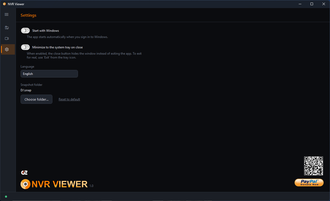 Settings tab