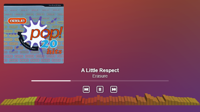 SoundMotion — Now Playing overlay with cover art