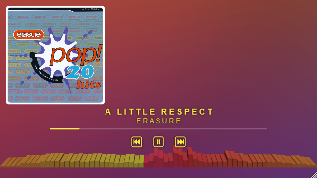 SoundMotion — Now Playing overlay with cover art